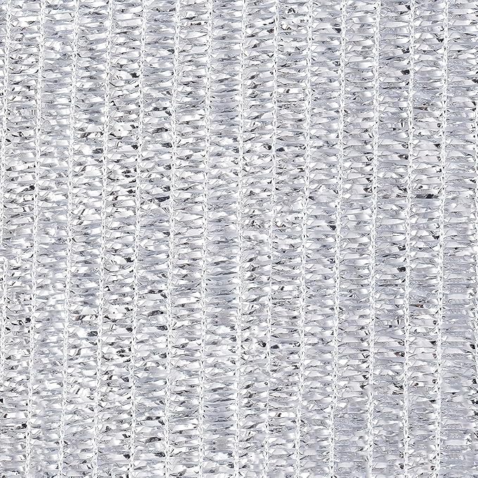 70% Aluminum Foil Shade Cloth Mesh No Grommets Silver Tarps Fabric Privacy Screen Pet Shade Car Cover Patio Garden Pergola Cover Canopy, Aluminum Shade Net Without Grommets, 10 FT x 14 FT