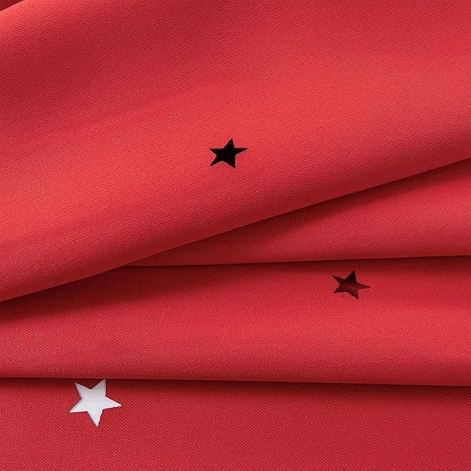 XiDi Black Out Curtains for Bedroom Windows, Curtains for Girls Bedroom Decor, Unicorn Curtains for Kids Room, Blackout Curtains for Living Room 63 inchs Long 52 inches Wide 2 Panel Red 52/72/2