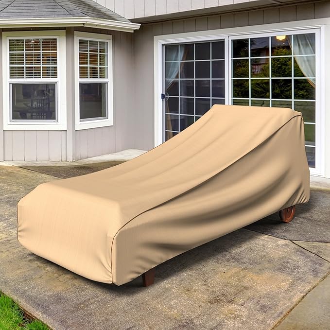 Budge Sendona Chaise Lounge Chair Cover, Tan, Extra Large