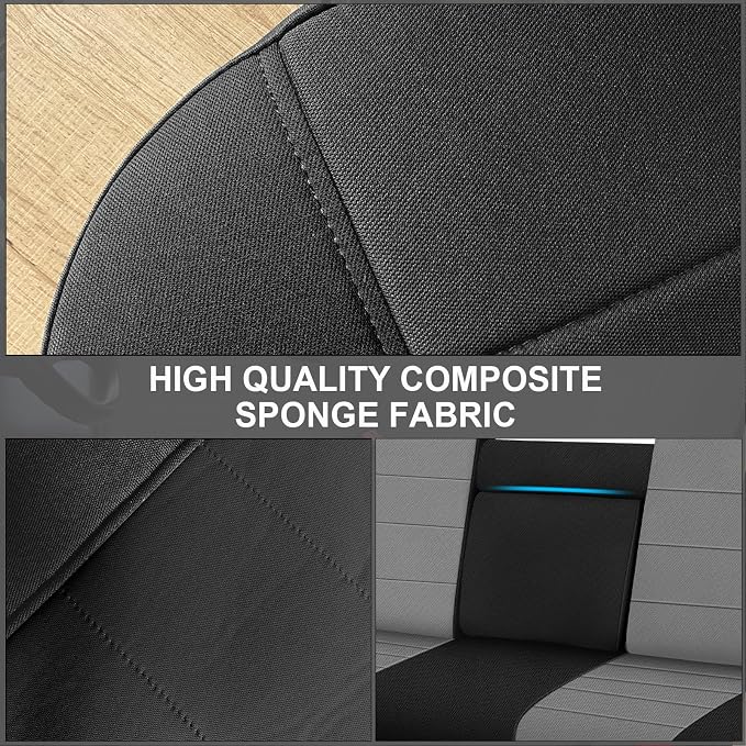 SAPUBK Front Seat Covers Replace for 1987-1991 Ford F150 Front Bench Seat with Opening Armrest and Molded Headrest, Knitted Fabric Composite Soft Foam Lining Airmesh Breathable Seat Cover