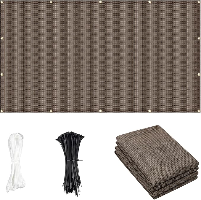 Cool Area Sun Shade Cloth with Grommets 8×16 FT Shade Panel Shade Tarp Screen Fabic for Outdoor Patio Pergola Cover Deck Garden, Brown (Customized)