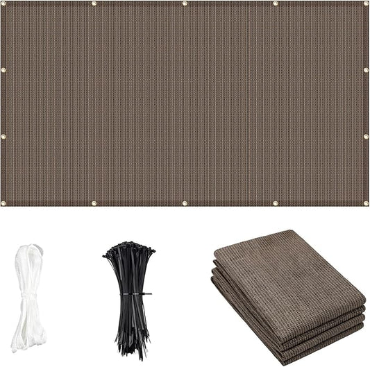 Cool Area Sun Shade Cloth with Grommets 11×12 FT Shade Panel Shade Tarp Screen Fabic for Outdoor Patio Pergola Cover Deck Garden, Brown (Customized)