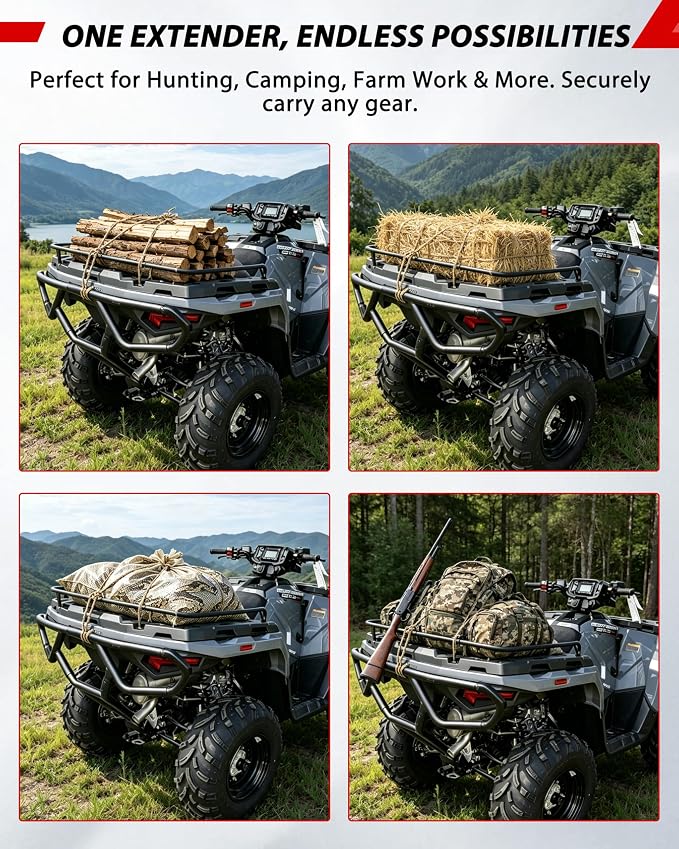 Rear Rack Extender for Polaris Sportsman 570 450 H.O. 2021-2026, Heavy Duty Steel Rear Cargo Rack Extender for Polaris Sportsman 450 570 H.O. 2021+ Accessories, Replace #2884841