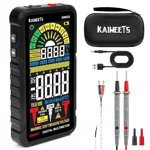 KAIWEETS Smart Multimeter KM602 & Soft Silicone Electrician Test Leads Kit
