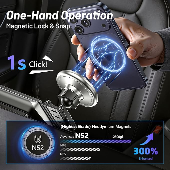 Phone Mount for Nissan Rogue (2021-2024 2025,8" Screen) / Altima (2019-25) / Sentra (2020-25),15W Wireless Charger,Magnetic Phone Holder,360°Magsafe Car Mount,2022 Nissan Rogue Accessories,Car Gifts