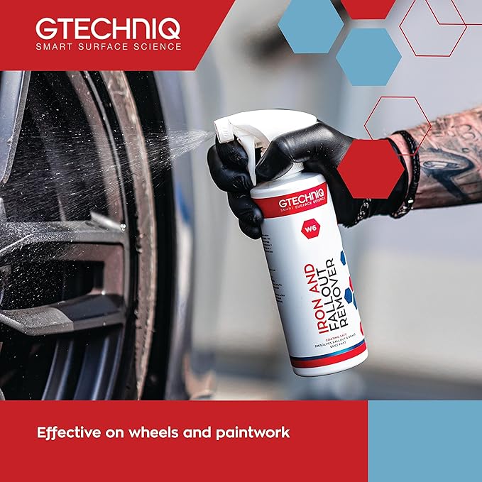 Gtechniq W6 Iron Removing Wheel & Paint Cleaner for Cars, 169 fl oz | Powerful Iron and Fallout Remover, Dissolves Contaminants Safely, Protects Paintwork and Wheels