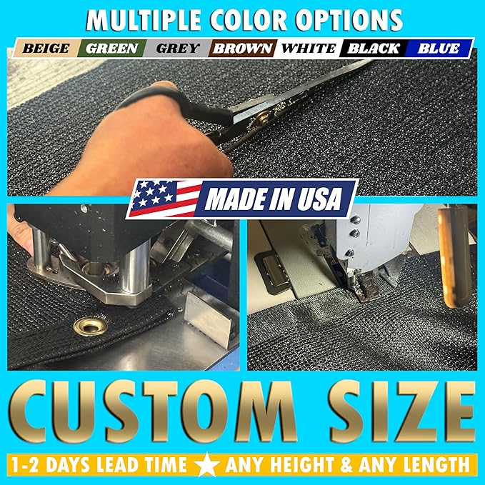ShadeMart 8' x 164' Fence Privacy Screen Brown Heavy Duty 170 GSM Fencing Mesh Shade Net with Grommets & Zip Ties, 90% Blockage Fence Screen for Balcony Yard Outdoor Garden Pool (We Customize Size)