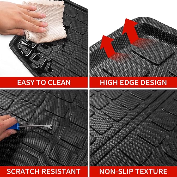Cargo Mat Compatible with 2020-2025 2026 Ford Explorer Trunk Mat Cargo Liner Seat Back Cover Protector TPE All Weather Trunk Liners 2025 Explorer Accessories (Trunk Mat + Backrest Mats)