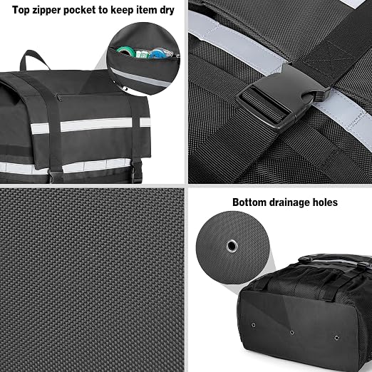 Marscamd Spare Tire Trash Bag with a Car Trash Can, Tailgate Trash Bag for Truck, SUV or Car, Fits Tire up to 40”, Black