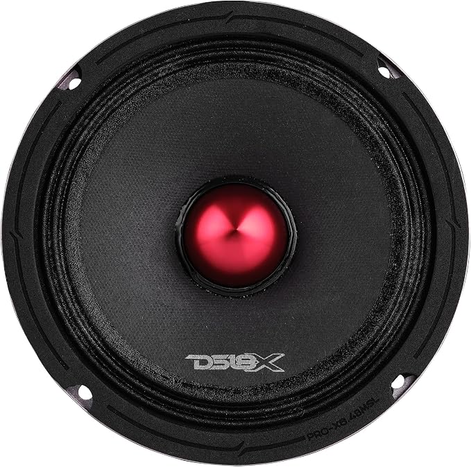 DS18 PRO-X6.4BMSL Slim Loudspeaker - 6.5", Midrange, Red Aluminum Bullet, 400W Max, 200W RMS, 4 Ohms - Premium Quality Audio Door Speakers for Car or Truck Stereo Sound System (1 Speaker)
