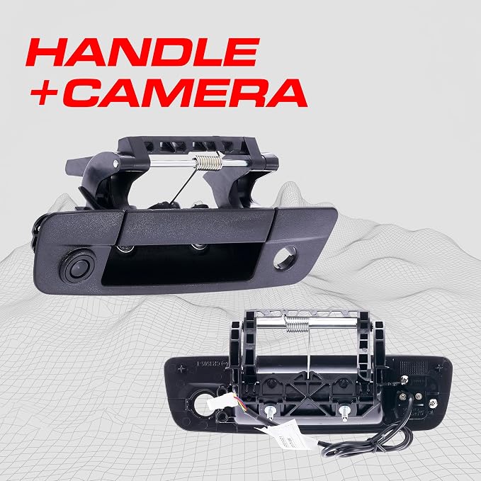 Master Tailgaters Black Tailgate Handle with Backup Camera Replacement for Dodge Ram (2009-2018) | IP68 Waterproof | Parking Grid Lines Available | Easy to Install