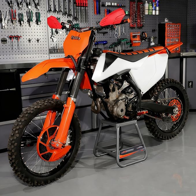 Dirt Bike Stand Detachable Stand Universal Anti-skid Maintenance Steel MX Heavy Duty for Most Motorcycle Dirt Bike Ebikes like Surron CR250 EXC 250 CRF230 YZ250F KX100 KLX110 and More-Gray
