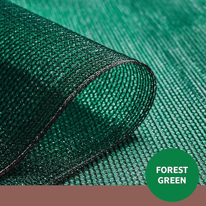 Coolaroo 50% UV Block Garden Shade Cloth for Plants - Tear-Resistant Breathable Shade Fabric for Greenhouses, Seedlings & Early Growth, 12ftx50ft Roll, Forest Green