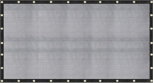 [Windscreensupplyco] 60-70% 12 FT X 16 FT Mesh Tarp/Shade Cloth 9-Needle Knitted Heavy Duty Black with Grommets for Green House, Garden, pergola, Pools, Dump Truck - MT1216BLKX1