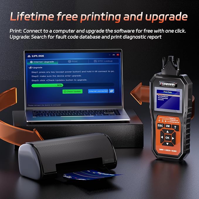 KONNWEI OBD2 Scanner Fit for BMW Mini, Battery Registration & Reset Tool for BMW Mini, Car Scanner Diagnostic Tool, Code Reader & Clear, Full Vehicle System Scan, ABS、SRS、EPB、Oil Reset etc.