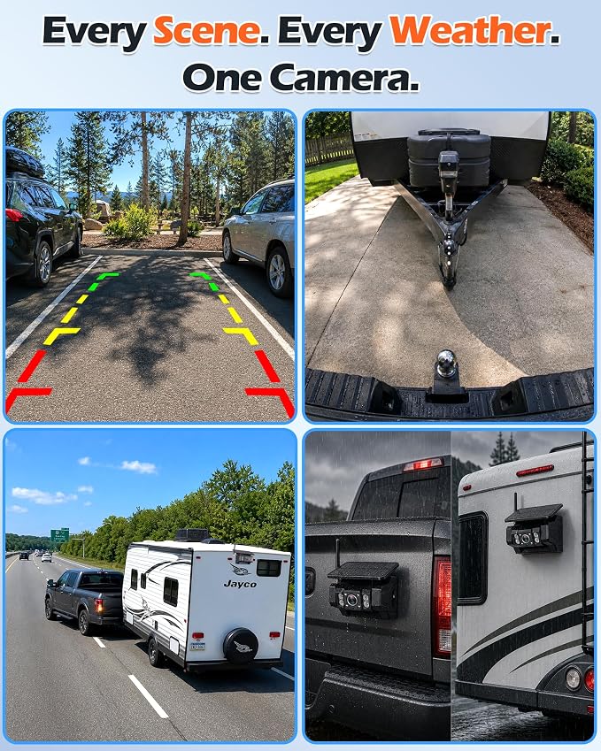 HD 1080P Magnetic Wireless Backup Camera for RV - 1-Min Easy Install for RV Trailer, Stays Secure on Bumpy Driving - 7'' Monitor for Rear View & Parking While Travel