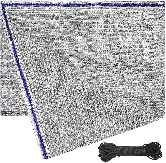 40% Aluminum Foil Shade Cloth Mesh No Grommets Silver Tarps Fabric Privacy Screen Pet Shade Car Cover Patio Garden Pergola Cover Canopy, Aluminum Shade Net Without Grommets, 10 FT x 14 FT