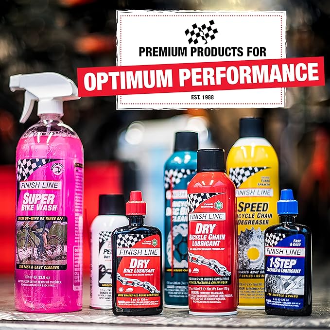 Finish Line Wet Bicycle Chain Lube – Long-Lasting Wet Style Lubricant for Road, Mountain, and Gravel Bikes – Reduces Friction and Repels Water – 4oz Drip Bottle Pack of 3
