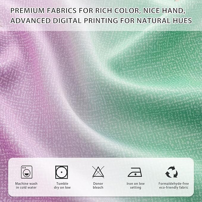 XiDi Blackout Curtains for Girls Bedroom Decor 72 inches Long Window Curtains Colorful Rainbow Design 2 Panel, Kids Room Unicorn Princess Theme Home Decor Ombre Drapes Green Purple Blue W34 X L72
