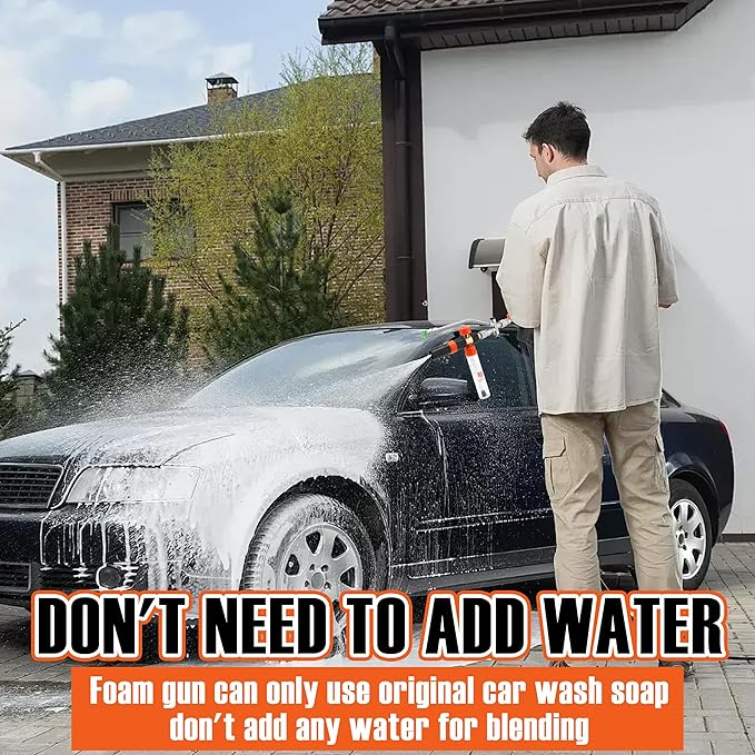 RIDGE WASHER Mini Foam Cannon Gun with Dual Connector, No Dilution Required, Pressure Washer Gun for Foam Blaster, 1/4" Quick Connect, 4000 PSI, 100 ML