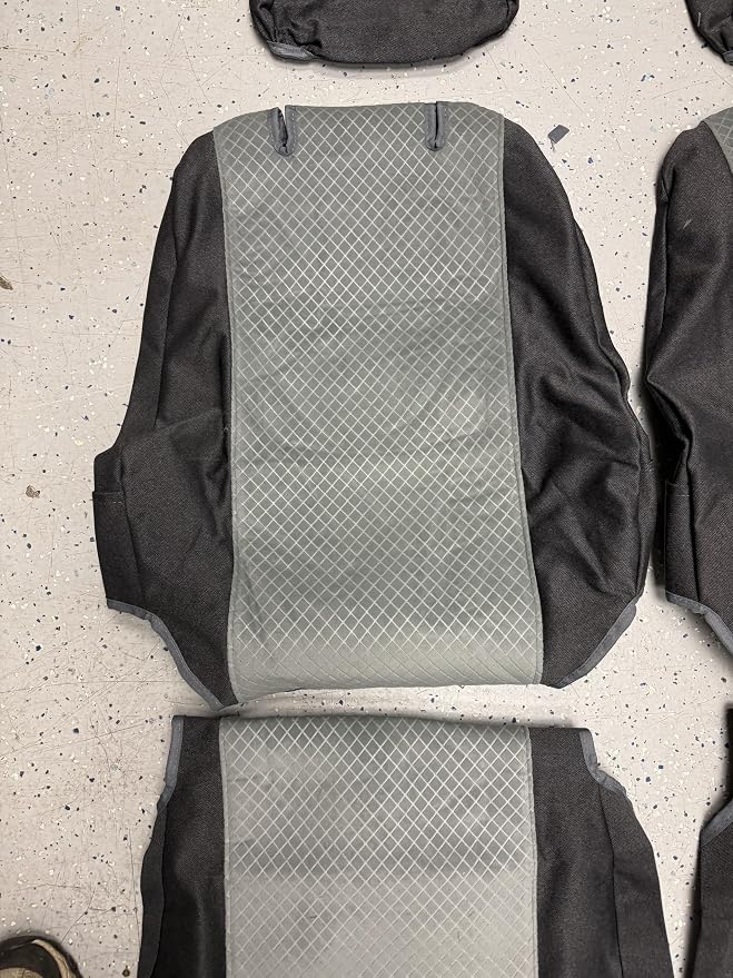 Durafit Seat Covers, Made to fit 2001-2004 Tacoma Pair of Flat Bucket Exact Seat Covers in Dark Gray Automotive Twill with Padded, Quilted Inserts for Comfort. Enjoy Years of Style and Protection.