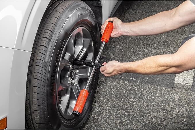 Powerbuilt Billy Club Universal Lug Wrench with Socket Storage, SAE and Metric, Remove Lug Nuts Tire Wheels - Gen-3 643045ECE