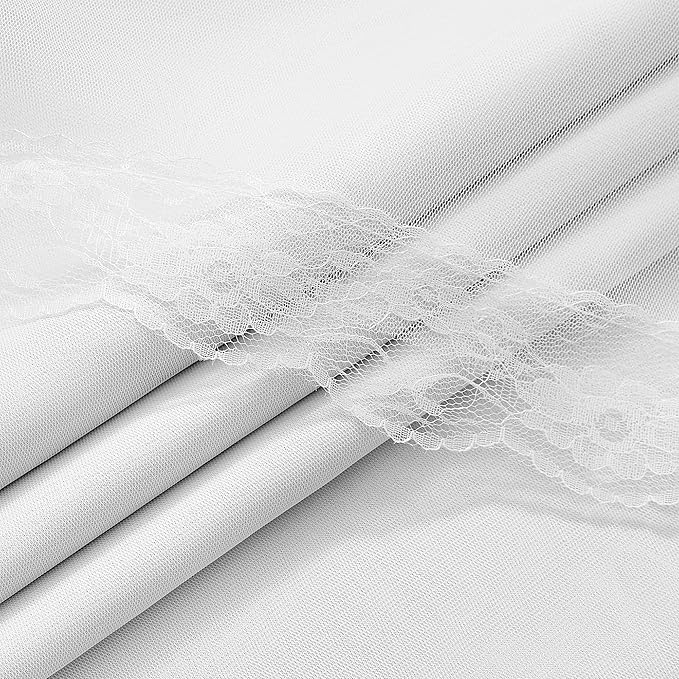 XiDi White Blackout Curtains 96 Inches Long for Bedroom 2 Panels Mix & Match Double Layer Curtains with Sheer Overlay Thermal Insulated Window Treatment White Drapes for Living Room Grommet Top 52x96