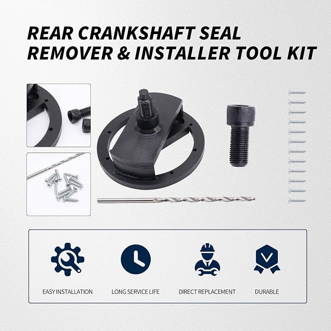 HiSport 3164660 Rear Crankshaft Seal Remover & Installer Tool Kit Compatible with Cummins 1989-2016 4BT 3.9L B Series 5.9L ISB 5.9L 6.7L QSB 5.9L 6.7L Paccar Engines PX-6, Works with Seals 3934486