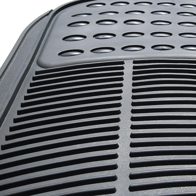 FH Group Car Floor Mats - Heavy-Duty Rubber Floor Mats for Cars, Universal Fit Rear Set, Trimmable Automotive Floor Mats, ClimaProof Floor Mats For Most Sedan, SUV, Truck Floor Mats Gray