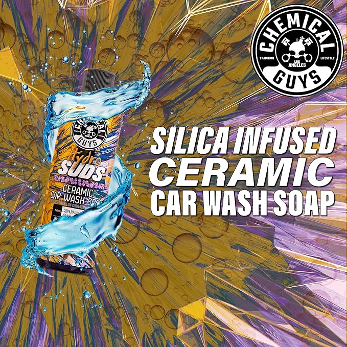 Chemical Guys HydroSuds Ceramic Shine High Foaming Car Wash Soap - Foam Cannon Soap, Works with Foam Guns or Bucket Washes Safe for Cars, Trucks, Motorcycles, RVs, & More, Berry Scent - 64 fl oz