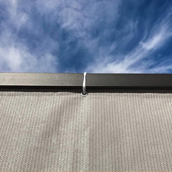 Alion Home Sun Shade Privacy Panel with Grommets and Hems on 4 Sides for Patio, Awning, Window, Pergola or Gazebo - Smoke (12' x 5')