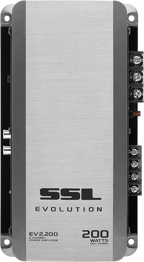 Sound Storm Laboratories EV2.200 2 Channel Car Audio Amplifier - 200 High Output, 2-8 Ohm Stable, High/Low Level Inputs, Hook Up to Subwoofer for Bass