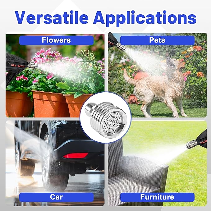 Tool Daily Pressure Washer Nozzle Tips for Soft Wash, Pressure Washer Short Gun with Mini Foam Cannon