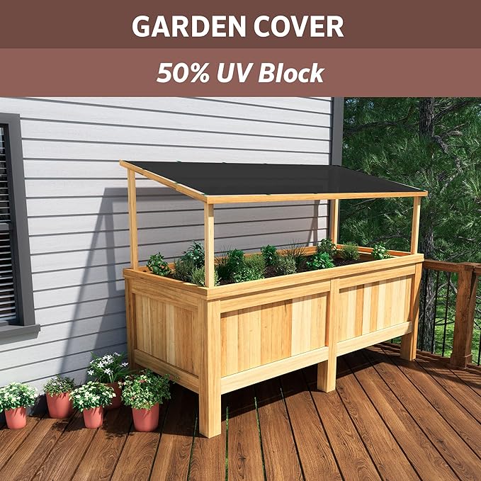 Coolaroo 50% UV Block Garden Shade Cloth for Plants - Tear-Resistant Breathable Shade Fabric for Greenhouses, Seedlings & Early Growth, 6ftx100ft Roll, Black
