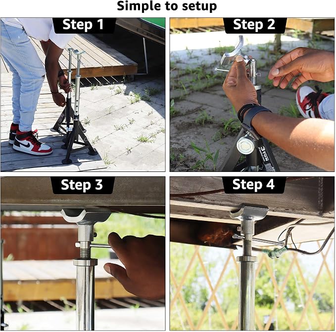 BESTOOL RV Supports Stabilizer Jacks, Travel Trailer Stabilizer Jacks Camper Jack Stands from 17.3" to 30." 1 Pair Capacity 12000 lbs, 2 Pack