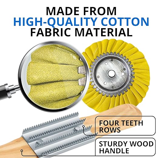 7PCS 8 Inch Aluminum Polishing Kit – Airway Buffing Wheels and Compounds Set for Metal Rim Shine Restoration Grinder Compatible Wheel Polisher for Chrome Finishing and Surface Refining
