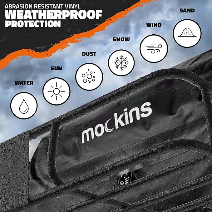 Mockins 16 Cu Ft No Rack Rooftop Cargo Carrier Bag | 45"x34"x18" Weatherproof Rooftop Cargo Bag for Top of Car | Car Topper Luggage Carrier Waterproof Set w/Accessories | Vehicle Soft-Shell Carriers