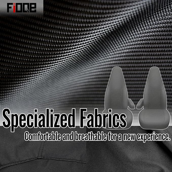 600D Heavy Duty Seat Covers for Chevy Express 1996-2025，Front Bucket Seats with Grab Handle Opening, Durable Oxford Fabric Protective Covers, Not for RV Seat-Gray