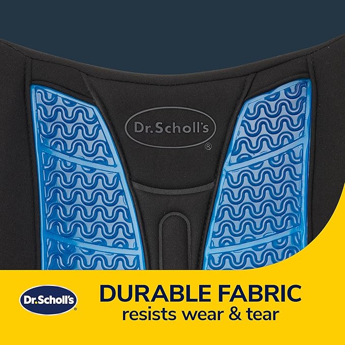 Dr. Scholl’s Massaging Gel Lumbar Seat Cushion for Car, Truck, SUV — Black