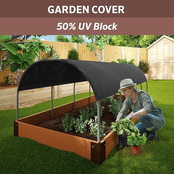 Coolaroo 50% UV Block Garden Shade Cloth for Plants - Tear-Resistant Breathable Shade Fabric for Greenhouses, Seedlings & Early Growth, 6ftx100ft Roll, Black