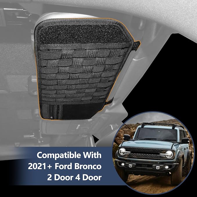 sukemichi Visor Organizer Sun Visor Molle Panel for Bronco, Tactical Sun Visor Organizer Molle Webbing For Ford Bronco Accessories 2021-2025 Visor Storage Holder Pouch,2 Pack,Fit Driver Passenger Side