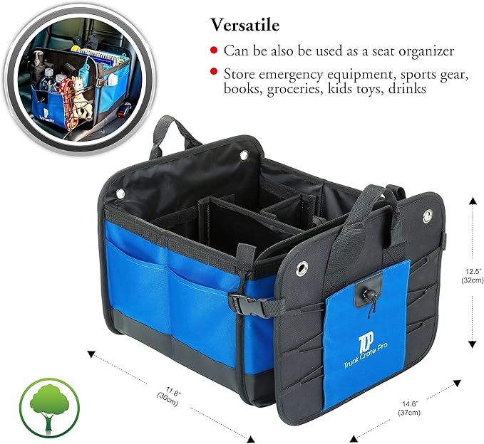 TRUNKCRATEPRO Save 13 per cent off bundle 2 regular trunk organizers (black, blue)