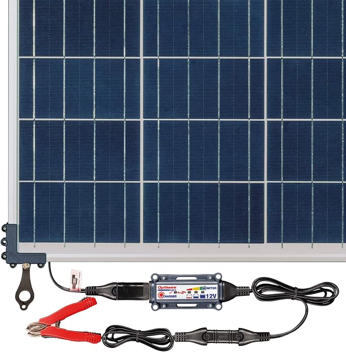 Optimate Solar 60W Travel kit, TM523-6TK, 6-Step 12V 5A Weatherproof Solar Battery Saving Charger & maintainer
