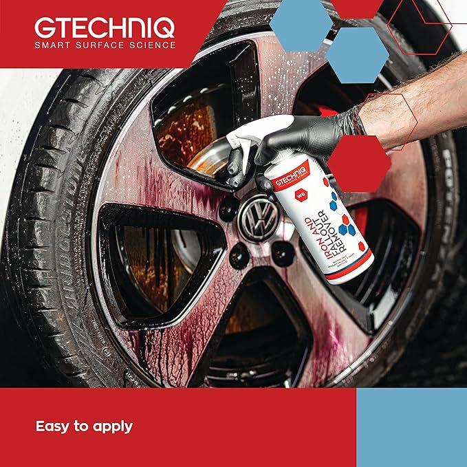 Gtechniq W6 Iron Removing Wheel & Paint Cleaner for Cars, 33.8 fl oz | Powerful Iron and Fallout Remover, Dissolves Contaminants Safely, Protects Paintwork and Wheels