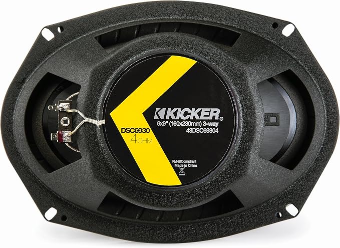 KICKER DSC6930 6x9-Inch (160x230mm) 3-Way Speakers, 4-Ohm (Pair)