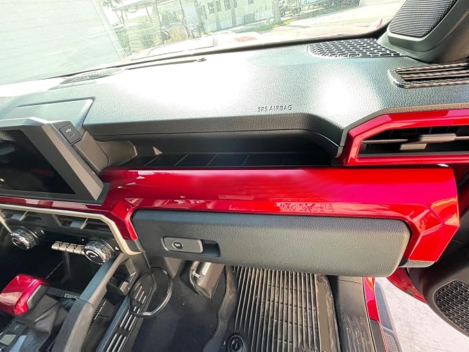 Dashboard Cover for Toyota 4Runner 2025 2026 Interior Accessories 8inch&14inch Display Center Consoles ABS Frame Trim (Dark Red, Dashboard Cover for 4Runner)