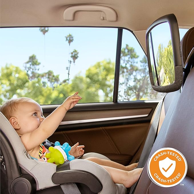 Munchkin Baby Car Mirror for Rear Facing Car Seats,Pivot 360 Baby in-Sight Adjustable Auto Mirror,Black,(Pack of 4)