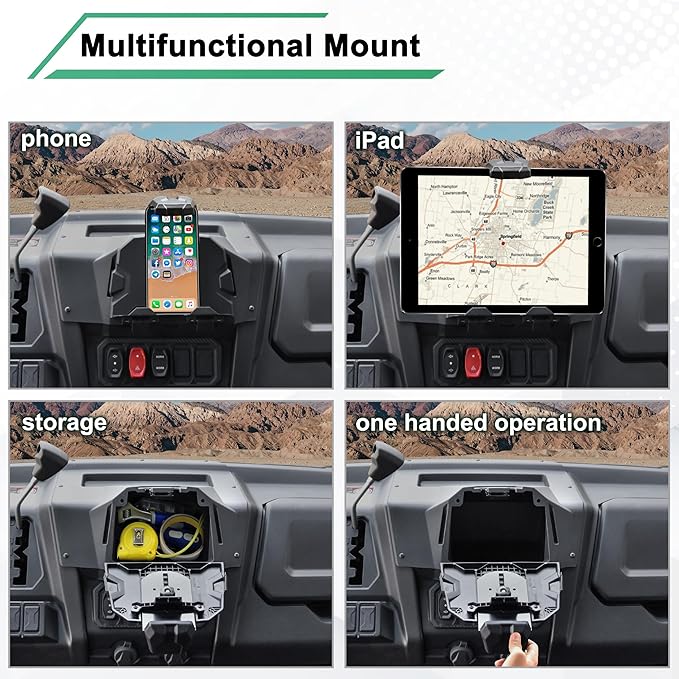 Electronic Device Holder for CFMOTO UFORCE 1000, Adjustable Navigator Tablet Mount GPS Phone Holder with Storage Box for CFMOTO UForce 1000 2019-2025/1000 XL 2022-2025 Accessories