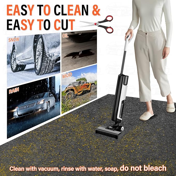 Garage Floor Mats for Under Car,6.6x8.5 FT Oil Spill Mat,Oil Absorbent Golf Cart Parking Mat,Protect Floors from Oil Drips, Spills, Stains and Splatters