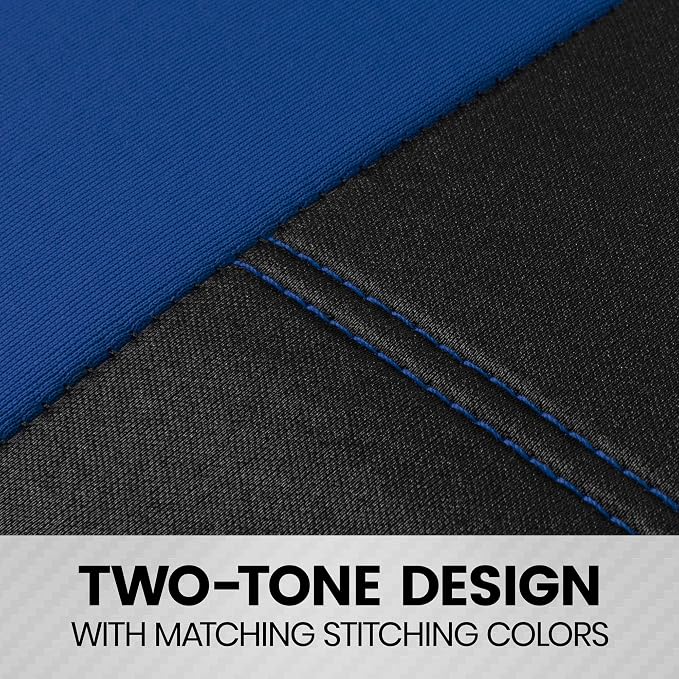 BDK carXS Seat Covers for Cars, Blue Two-Tone with Matching Back Seat Cover, Made to Fit Most Auto Truck Van SUV, Interior Car Accessories, Full Set